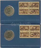 Amerikai Egyesült Államok 1972. Amerikai függetlenségi háború bicentenáriuma - George Washington aranyozott fém emlékérem bélyeges borítékon, elsőnapi bélyegzéssel (2x) T:1  USA 1972. American Revolution Bicentennial - George Washington coin letter with First day of issue stamp (2x) C:UNC