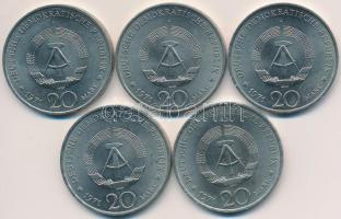 NDK 1971A 20M "Ernst Thälmann" (5x) T:1-,2
GDR 1971A 20 Mark "Ernst Thälmann" (...