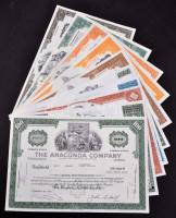 Amerikai Egyesült Államok 1968-1989. 10db klf részvény perforációval, bélyegzésekkel, lyukasztással ...