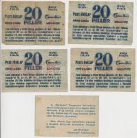 Budapest 1920. 20f "Háztartás Fogyasztási Szövetkezet" fizetési jegy + 20f "Pesti Hír...