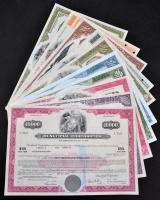 Amerikai Egyesült Államok 1957-1976. 10db klf részvény perforációval, bélyegzésekkel, lyukasztással ...