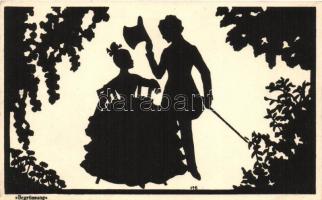 Silhouette M. Behrens, Verlag August Röckl - 3 unused art postcards