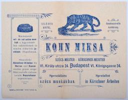 4 db szűcs reklámcímke, reklámlap. Rajtuk bejegyzésekkel, üzenetekkel