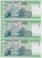 2001. 200Ft "FD" (3x) sorszámkövetők T:I
