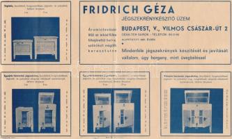 cca 1920-1930 Fridrich Géza Jégszekrénykészítő Üzemének és a Hennefeld Jégszekrénygyár Rt. képekkel ...
