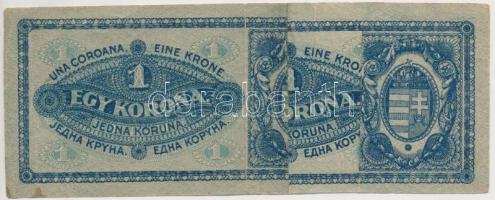 1920. 1K "EGY RONGY KORONA", betoldással, ragasztva T:III