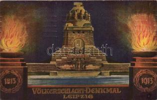 1913 Leipzig, Völkerschlacht-Denkmal, Verlag Karl Fickenscher / patriotic monument, art postcard