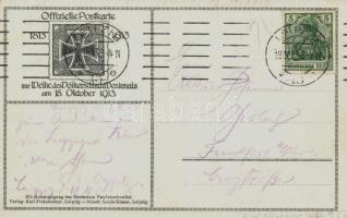 1913 Leipzig, Völkerschlacht-Denkmal, Verlag Karl Fickenscher / patriotic monument, art postcard