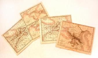 cca 1860-80 Vegyes , régi térkép tétel, Örményország, Krím félsziget, stb, 4db, 20x25cm