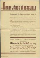 cca 1935-1940 Bp.XII., Arany János Társasvilla szórólapja