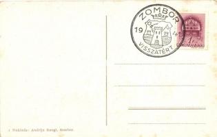 Zombor, Sombor; Zeljeznicka Stanica, naklada Andrija Rangl / railway station 'Zombor visszatért...