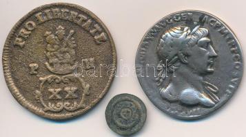 3db-os kis replika tétel, benne 1705. XX Poltura, II. Béla denár T:2,2-,3