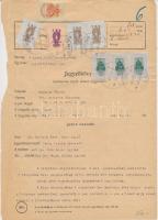 1944-50 Marhalevél, 2db+ a zirci bíróság jegyzőkönyve, 2db, klf. okmánybélyegeekkel