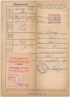 1944-50 Marhalevél, 2db+ a zirci bíróság jegyzőkönyve, 2db, klf. okmánybélyegeekkel