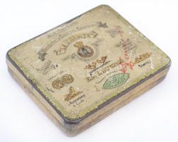 "Le Khédive" Manufacture de Cigarettes Egyptiennes fém cigarettás doboz, 9x7x2cm/ "Le Khédive" Manufacture de Cigarettes Egyptiennes metal cigarette box, 9x7x2cm
