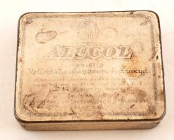 cca 1930 Alugol tabletta zománcozott fém dobozka 8x5 x2cm