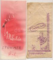 Cukorkás, bonbonos, kávés papírzacskók, 8 db (Stühmer, Koestlin, Csokoládégyár Budapest, stb.)