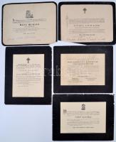 cca 1870-1900 Különböző halotti éretesitők, 10, vegyes minőségben, cca 24x30cm