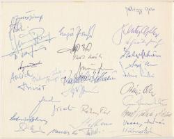 1984, 1989 2 db emléklap a Budapesti Piarista Gimnáziumból, Biczó Tamás grafikus hagyatékából, aláír...