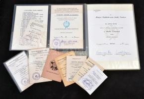 10db vegyes szocialista kitüntetést adományozó okirat, igazolvány