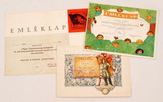 1964-1981 3 db szocialista brigád és úttörő emléklap