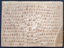 1921 Kolozsvári könyvnyomdászok 1861-1921 tablóképe kissé viseltes állapotban, 28x38cm