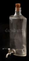 Üveg palack dugóval alul csapolóval, karcolással, m:21 cm