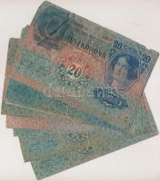1913. 20K (11x) + 1914. 50K (4x) "DEUTSCHÖSTERREICH" és román felülbélyegzésekkel T:III,II...