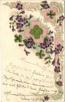 Embossed floral litho silk card