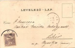 Boldog újévet! Kunstverlag Emil Dotzert, Serie 324 / Art Nouveau New Year greeting with pearl decora...