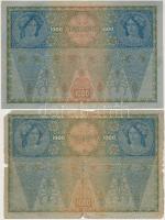1902. 1000K (4x) mindnél "DEUTSCHÖSTERREICH" felülbélyegzés, mindkét oldal német és hátlap...