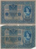1902. 1000K (7x) mind "DEUTSCHÖSTERREICH" felülbélyegzésel, és egy kivételével mindnél min...