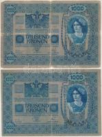 1902. 1000K (7x) mind "DEUTSCHÖSTERREICH" felülbélyegzésel, és egy kivételével mindnél min...