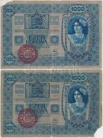 1902. 1000K (4x) mind "MAGYARORSZÁG" felülbélyegzéssel T:III-,IV