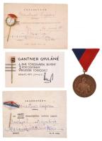 1964. "Munkásőr" Br kitüntetés mellszalagon + 1970. "Belker 5 év törzsgárda" zománcozott, aranyozott fém jelvény igazolvánnyal + 1972. "BME Törzsgárda jelvény I. fokozata" zománcozott fém jelvény igazolvánnyal +  1973. "Vendéglátóipari törzsgárda - 10" ezüst fokozatú zománcozott fém jelvény igazolvánnyal T:2