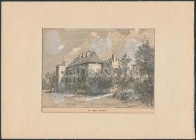 Morelli Gusztáv (1848-1909) : A Vajai kastély, acélmetszet paszpartuban, dúcon jelzett, papír, 9x13cm
