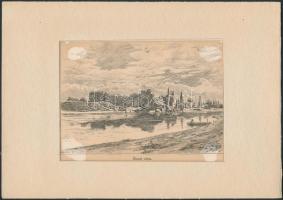 Morelli Gusztáv (1848-1909) : Ónod vára, acélmetszet paszpartuban, dúcon jelzett,  papír, 9x13cm