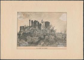 Jelzés nélkül : Az erdődi vár romjai, acélmetszet paszpartuban, papír, 9x13cm