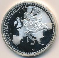 Németország DN "Európai valuták / Németország" ezüstözött Br emlékérem (40mm) T:2 (PP) Germany ND "European currencies / Germany" gilt Br medal (40mm) C:XF (PP)