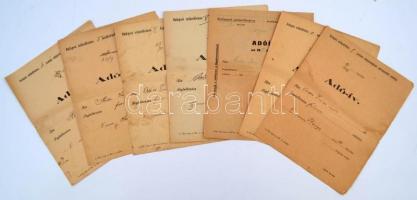 1896-1926 közötti budapesti adóívek, 15 db