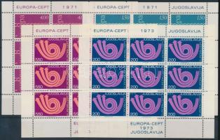 1971-1973 Europa CEPT: 2 diff sheet pair, 1971-1973 Europa CEPT: 2 klf ívpár