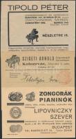 cca 1926-1940 Zongorakészítéssel és eladással kapcsolatos szórólapok, prospektusok, 4 db