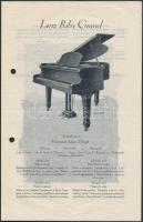 cca 1926-1940 Zongorakészítéssel és eladással kapcsolatos szórólapok, prospektusok, 4 db