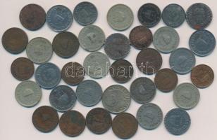 36db-os vegyes fillér tétel a korona, pengő időszakból T:vegyes