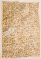 1892 Székesfehérvár és környékének katonai térképe, kiadja a K.u.K. Militärgeographisches Institut, vászontérkép, 57x40 cm