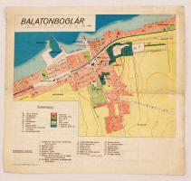 1936 Balatonboglár, kiadja a M. Kir. Állami Térképészet, jelmagyarázattal és a szállodák felsorolásával, 22x24 cm