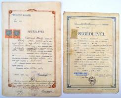cca 1926-46 Vegyes okmánytétel, közte bizonyítvány, mesterlevél, stb. pecsétekkel, illetékbélyeggel,...
