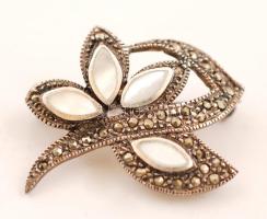 Ezüst(Ag) virágszirmos brosstű, jelzett(925), br: 7,2 g