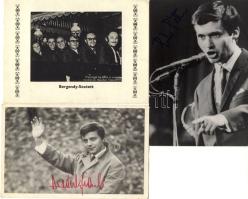 3db Dedikált képeslap, Bergendy sextett, Poór P. Aradszky