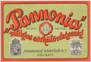 Pannonia világos sörkülönlegesség címke, 8x12cm